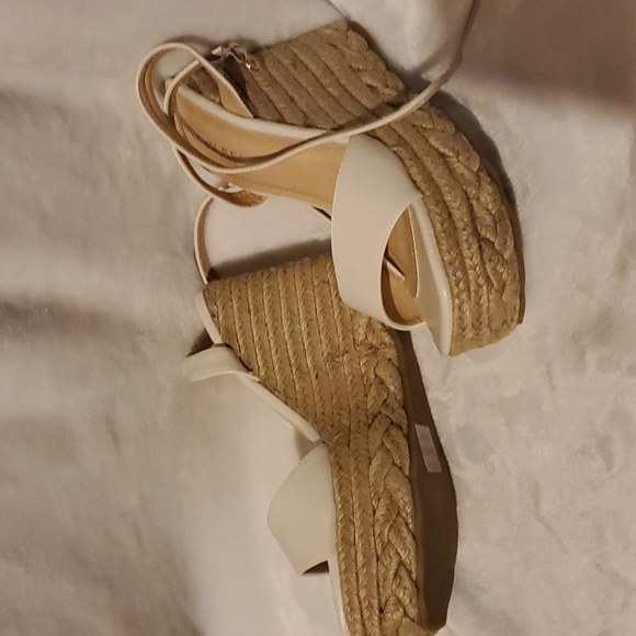 Lulu's Ankle Strap Espadrille wedge Sandal Size 7 white Brand New ( Ss2 ) - Picture 5 of 6